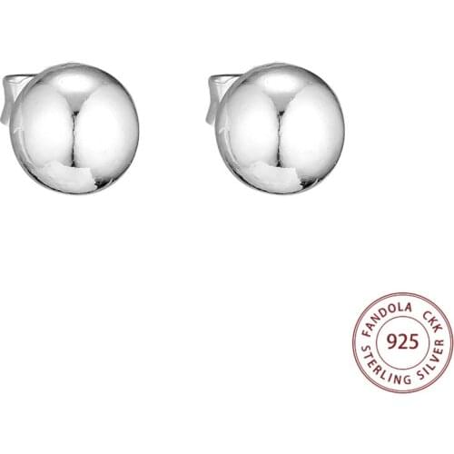 Genuine 925 Sterling Silver Classic Bead Stud Earrings For Women Fashion Jewelry Wedding Party Gift pendientes