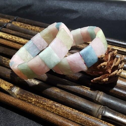 NEW Natural Morganite Beryls Bracelet stone size Approx 13x18mm Total size about 7.5