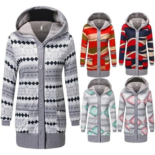 Female Autumn Winter Coat Fashion Womens Fleece Pockets Button Casual Long Sleeve Caps Loose Coat Sweatshirts Mujer #j5s