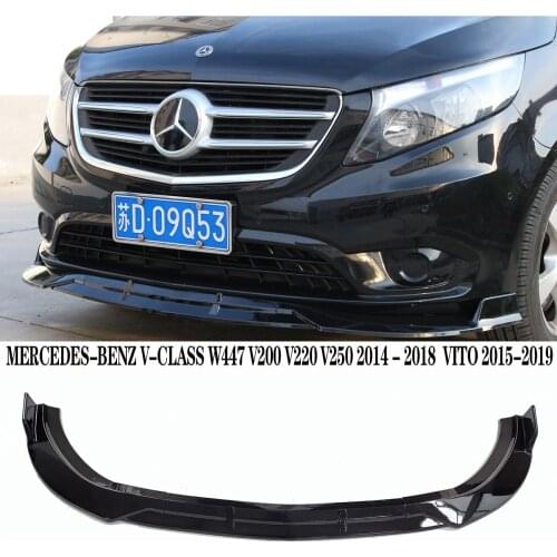 Head Front Bumper Lip Spoiler Splitters For Mercedes-Benz V-Class W447 V200 V220 V250 2014 - 2018 vito 2015-2019 front bumper