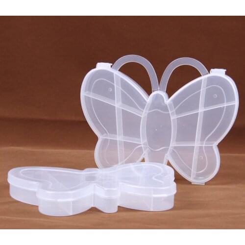 1PC 7 Grids Butterfly Plastic Box Pills and Drugs Clear Container Jewelry Storage Box Case Organizer Caixa Organizadora JF 0679