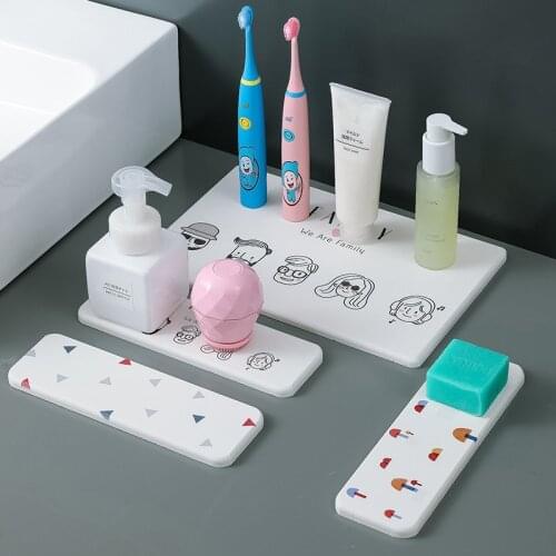 Diatomite Bathroom Shelf Water Absorption and Moisture Proof Soap Holder for Home Toothbrush Holder Bathroom Accessories