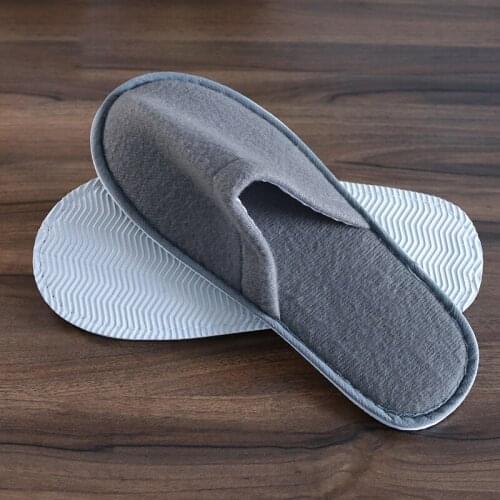 1pair Simple Unisex Solid Color Slippers Hotel Travel Spa Portable Men Slippers Disposable Home Guest Indoor Cloth Men Slipper