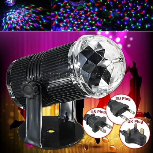 6W 12W EU/US Plug RGB Premium Sound Control Stage Light RGB LED Magic Crystal Ball Lamp Disco Light Laser Wedding Party Lamp
