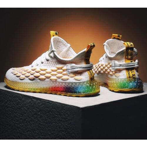 Mesh Breathable Sports Sneakers 4D Printed Fly Woven Running Shoes Brand New Summer Arrival High Quality Flexible Zapatillas