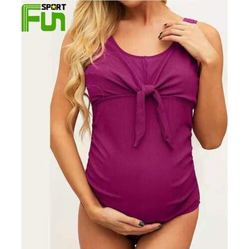 STARFUN Pregnant Woman Swimsuit One Piece Solid Bikinis Beachwear Plus Size Comfortable Safe And Flexible Maternity Tankinis