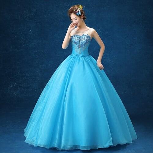 Light blue rhinestone embroidery ball gown Medieval Renaissance Gown queen costume Victorian dress /Marie Antoinette/ Belle ball