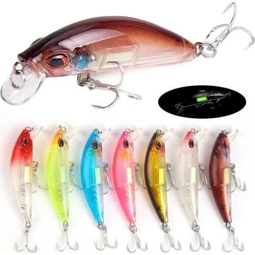Luminous Fishing Lure All goods For Fishing Wobbler Fishing Tackle Feeder Fly Bait 7cm Crankbaits Silicone Bait Sea Seaknight