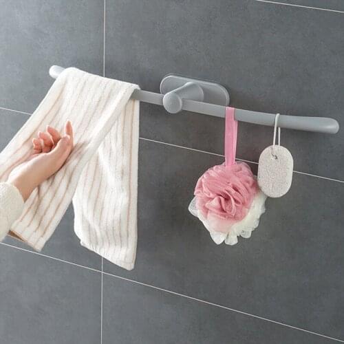 Bath Hand Towel Rails Holders Hook for Bathroom Rack Hanger Organizers Home Storage Towel Bar for Kitchen Wall Mounted No Drills