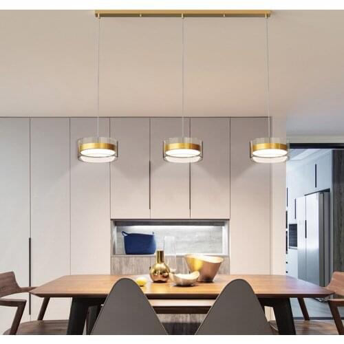 Vintage pendant lamp luxury lamp simple long strip pendant lights glass 220V single head three head bar suspension light