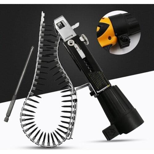 Screw Nail Chain With 50pcs Screws For Chain Nail Gun Woodworking Power Tool Parts Drill Attachment For Wood Plasterboard