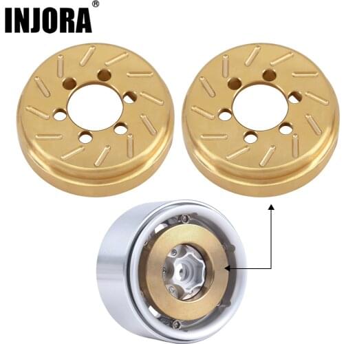 INJORA 2PCS Brass 63g Internal Counterweight for 1.9 2.2 inch Wheel Rims Axial SCX10 90046 D90 TF2 Traxxas TRX4