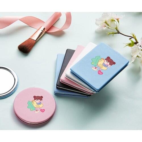 Funny Cute Makeup Mirror with 2 Sides for Girl Light Portable travel Folding Compact Cosmetic Vanity Pocket Magnifying Mirrors