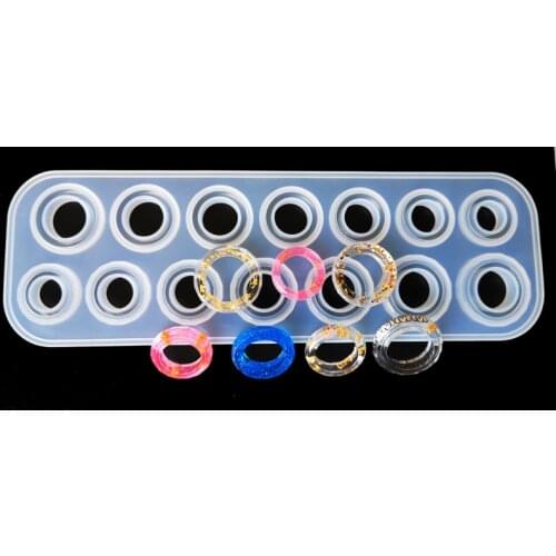 1PCS Translucent Ring Silicone Mold DIY Jewelry Making Tool Moulds UV Epoxy Resin Decorative Craft