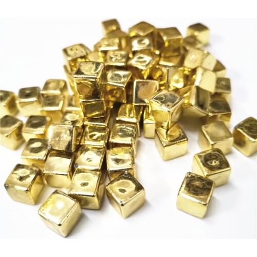 100Pcs/Set 16colors Gold Solid Grey Square Corner Colorful Crystal Dice Chess Piece Right Angle Sieve Cube For Puzzle Game 8mm