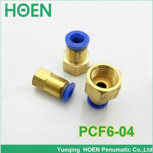 100 pcs PCF 6-04 6mm PU tube to 1/2" female straight one touch push in quick fitting PCF6-04