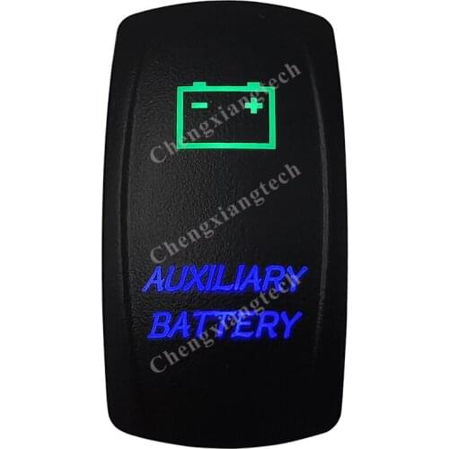12v/24v Waterproof Marine Grade Boat Car 5P SPST ON-OFF Up Green & Down Blue Led Light Rocker Toggle Switch Auxiliary Battery