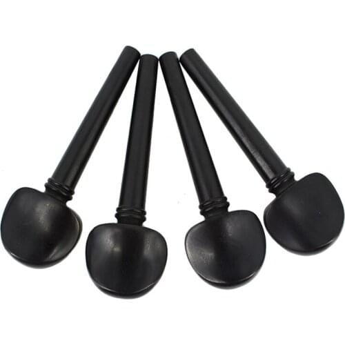 4pcs Ebony Wood Cello Pegs Set Violin Fiddle Tuning Pegs Replacement Cellos Accessory Black violin accessories luthier tools