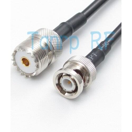 Free Shipping! 20inch 50cm RG58 extension cable RF connector BNC male plug to UHF female jack Pigtail coaxial jumper cable