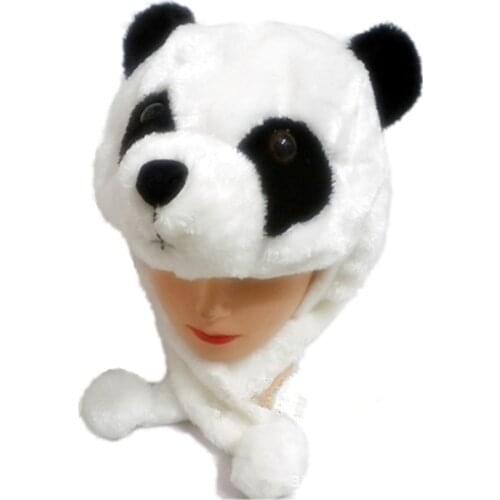 FREE Shipping Christmas WINTER cosplay Beanie/ hat / cute Fluffy Plush Earmuff Warm Panda hats animals performances props cap