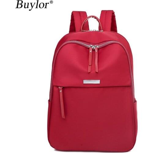 Buylor 2021 Fashion School Girls Shoulder Bag Oxford Computer Bag Simple Travel Backpack Female Large Capacity Backpack Women