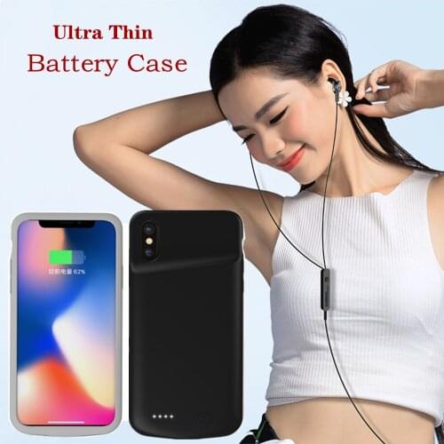 External Battery Charger Case For iPhone X XS Ultra Thin Power Bank Charging Cover for iPhone X XS Battery Case
