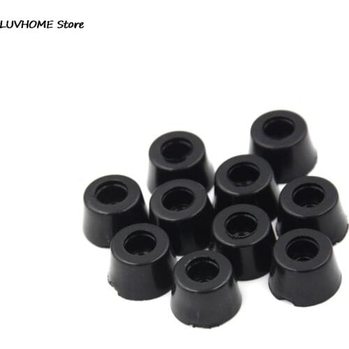 10Pcs 17 X 10mm Circular Black Durable Rubber Instrument Case Non-slip Cabinet Instrument Box Case Foot Bumpers Feet