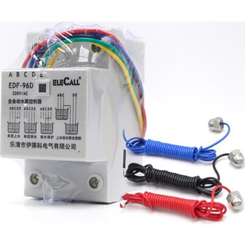 DF96D AC220V 5A Din Rail Mount Float Switch Auto Liquid Level Controller with 3 probes
