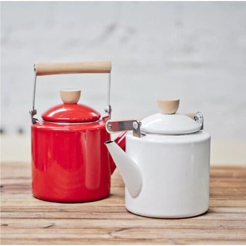 Special Offer 2.0L Enamel Water Kettle Teapot Coffee Pot Cooking Tools Straight Tisanes TeaPot Induction Cooker High Wheat Pot
