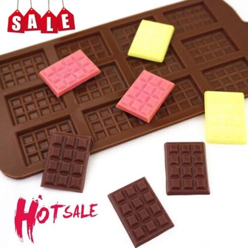 12 Cells Chocolate Silicone Mold Fondant Patisserie Candy Mould Cake Mode Decoration Baking Accessories Waffle Baking Mold