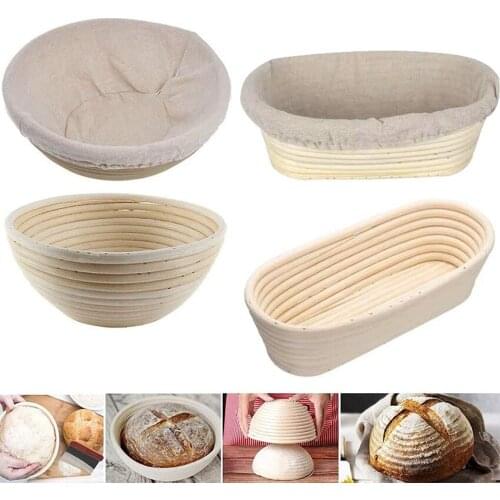 Dough Fermentation Bread Basket Dough Scraper Baking Bowl DIY Bread Lame Natural Rattan Proofing Basket Kitchen Baking Tools