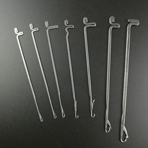 7PCS Hand Crochet Hook Needle with Tongue Hole More Than 1.5mm Small Steel Crafts Crochet for DIY Knitting Needlework