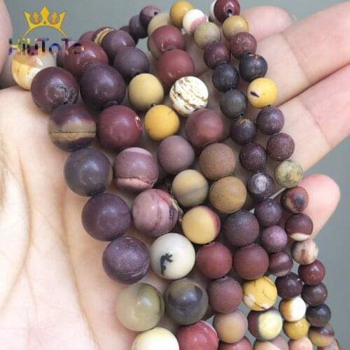 Natural Stone Dull Polish Matte Mookatite Round Loose Spacer Beads For Jewelry Making DIY Bracelet 15'' Accessories 6/8/10mm