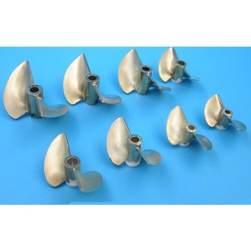 1PC Two-blade Copper Propeller 30/32/35/38/40/48/50/52mm BrassPropellers 3.18/4/4.76mm Hole Pitch for RC Jet Boats