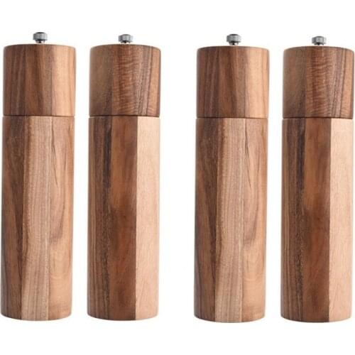 4Pcs Salt and Pepper Grinders, Manual, Sea Salt and Pepper Mills for Seasoning, Meal Prep, Cooking, Serving, Dining