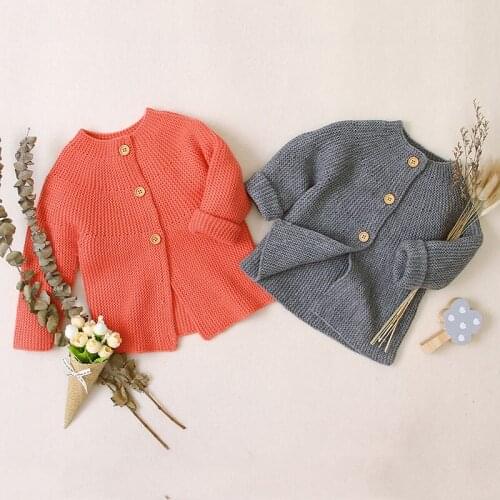 0-18M Newborn Kid Baby Boy Girl Clothes Winter Warm Knitted cardigan Sweater Long Sleeve Knitwear Casual Infant Outfit