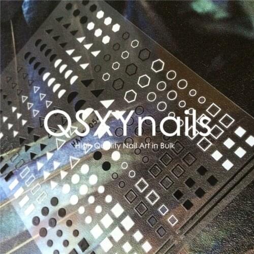 WHOLESALE 100pcs 3D Nail Art Sticker Adhesive Sticker Black White Triangle Square Geometric design for Nail Art Decoration