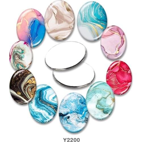 Pattern Oval glass cabochon 13x18mm/18x25mm/30x40mm flat back Making findings TRY2200