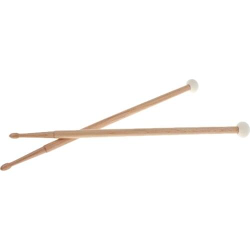Durable 2 Pieces Double Head Drum Sticks Mallets Rods Felt Hammer 419mm