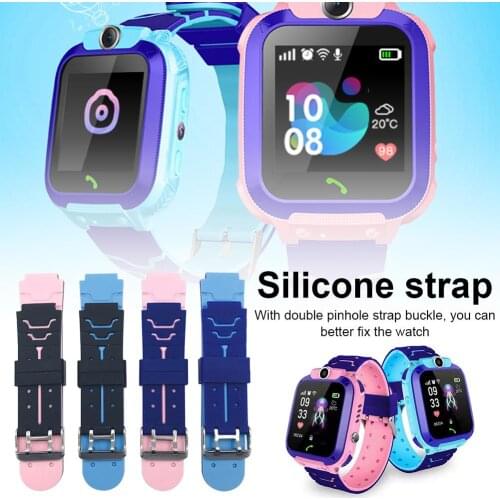 16mm Silicone Strap For 5G Children Smart Watch Phone Watch Video Call Two-Color Wristband 185mm 20mm Strap For 16mm Spring Bar