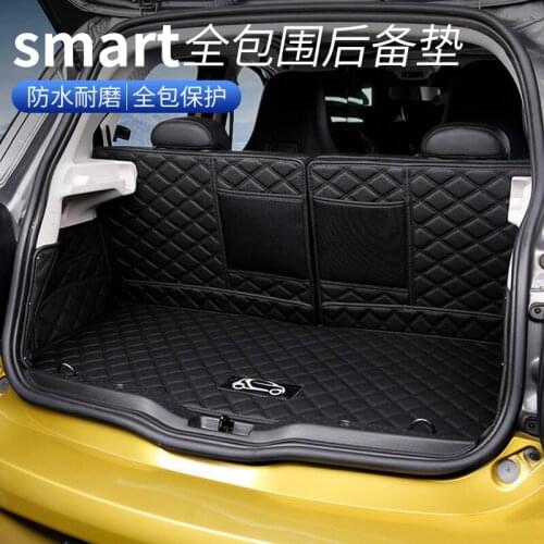 High-quality leather 3D waterproof and anti-dirty car trunk mat modified boot mat For Mercedes Smart forfour 2015-2020