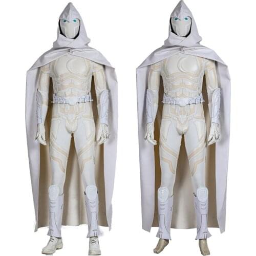 Adult Men Moon Superhero knight Marc Battle suits Cosplay Costume Halloween Masquerade Party Suit