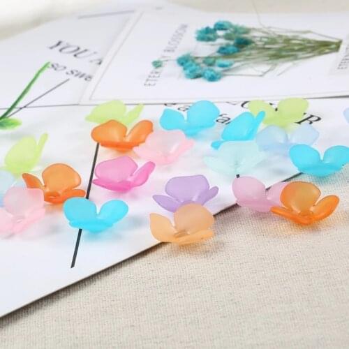 10pcs 15 Colors Acrylic 22mm Leaf Petals Flower Frosted Acrylic Spacers Beads For Hair Wedding Earrings DIY Makeing Accessories