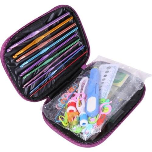 100Pcs Knitting Tool Set Aluminum Crochet Hooks Set Yarn Knitting Needles Sewing Tools Kit Easy To Carry Home Textile Product