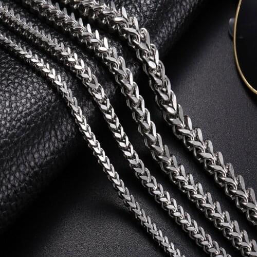 2.5/3/4/6/8MM Link Necklace 304 Stainless SteelMen Colar Masculino Cuba Male Long Curb Double Chain Necklaces