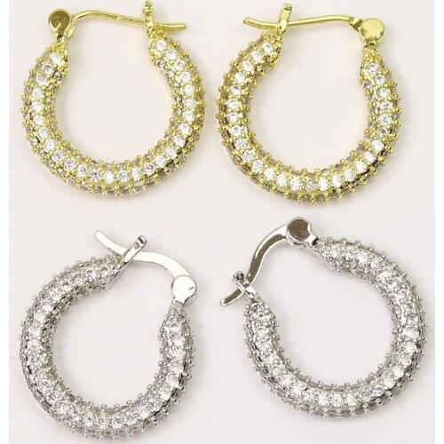 5Pairs Zirconia Round Earrings Hoop earrings Round circle hoop earrings Gold color earrings Gift for women jewelry 51564