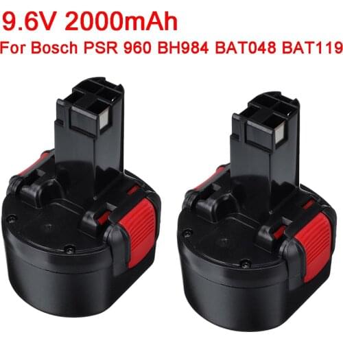 BAT048 9.6V 2000mAh 2.0Ah Ni-CD Rechargeable Battery Power Tools Battery for Bosch PSR 960 BH984 BAT048 BAT119 BAT100 BPT1041