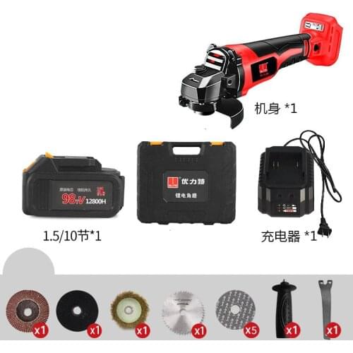 Rechargable 21V Cordless Brushless Grinder with 3.0Ah Lithium Li-ion Battery 100mm Angle Grinding Cutting Machine Kit Box