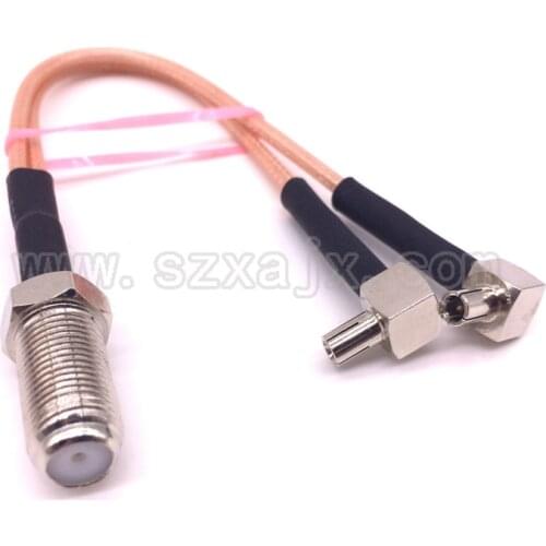 Antenna Pigtail Cable F to two dual TS9 Y type 2 X TS9 connector F female to TS9 right angle crimp cable 15cm For 3G/4G Modem