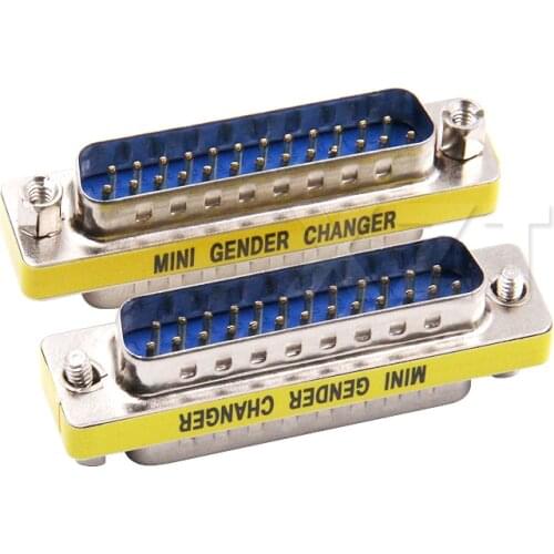 AT 1pcs D-SUB DB25 25 Pin Serial Cable Extended Adapter DB25 Male to Male minitype Changer Connector newest